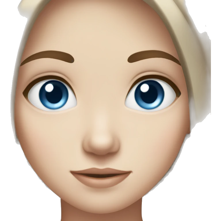 Brown hair pale skin blue eyes girl emoji