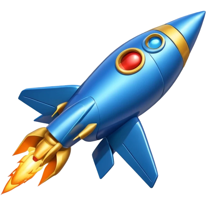 blue rocket ship emoji