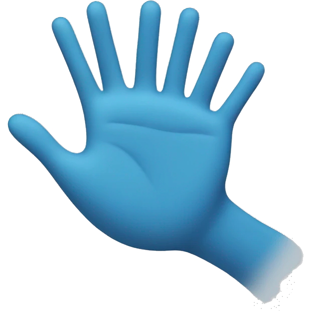 blue hand emoji