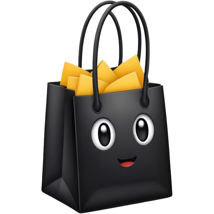 black simple and easy goodiebag emoji