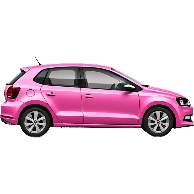 car volkswagen polo  in pink emoji