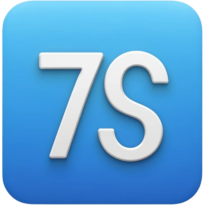 a small logo with the a cool font and blue background of the word 76s emoji