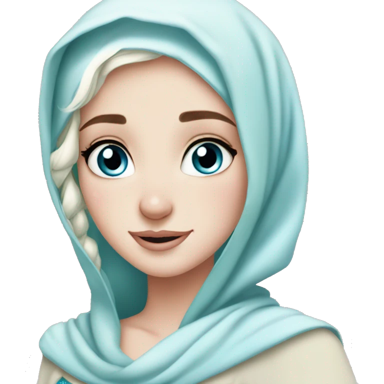 Hijabi elsa princess freckless blue eyes emoji