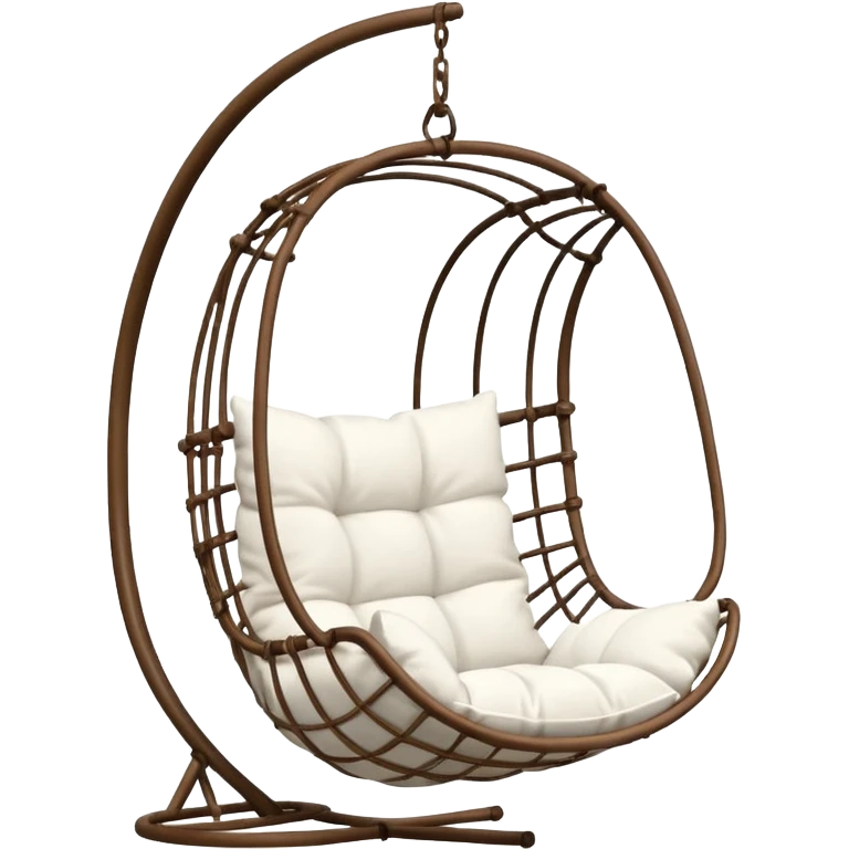 classic hanging chair with big pillows emoji