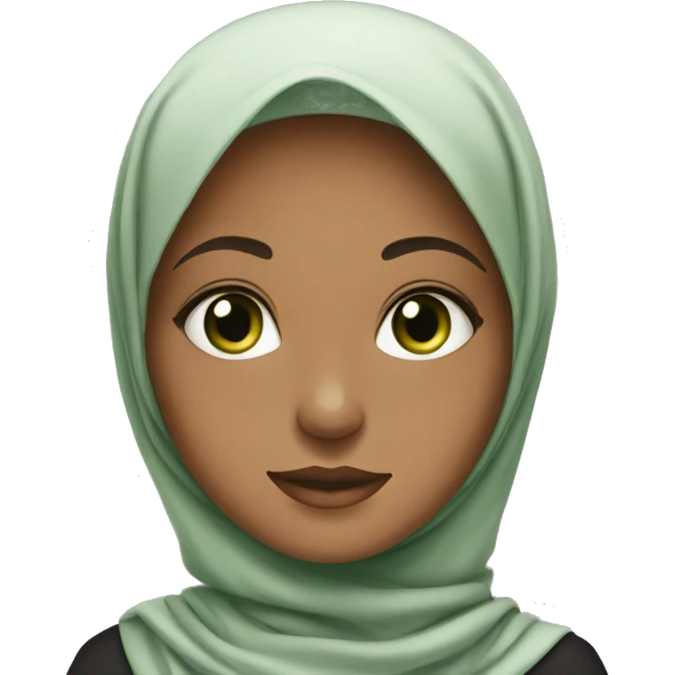 Beautiful Girl with Green eyes wearing hijab  emoji