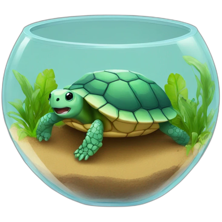 Tortue dans terrarium emoji