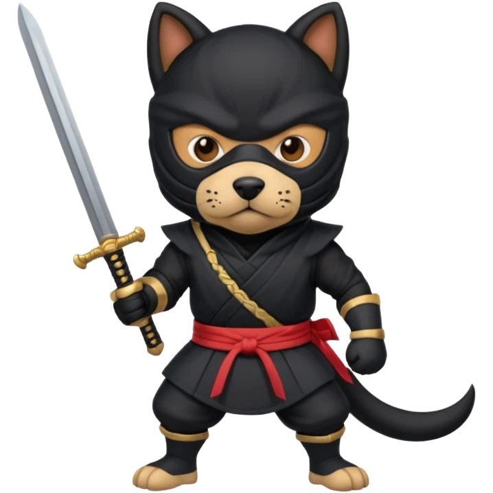 dog ninja with sword emoji