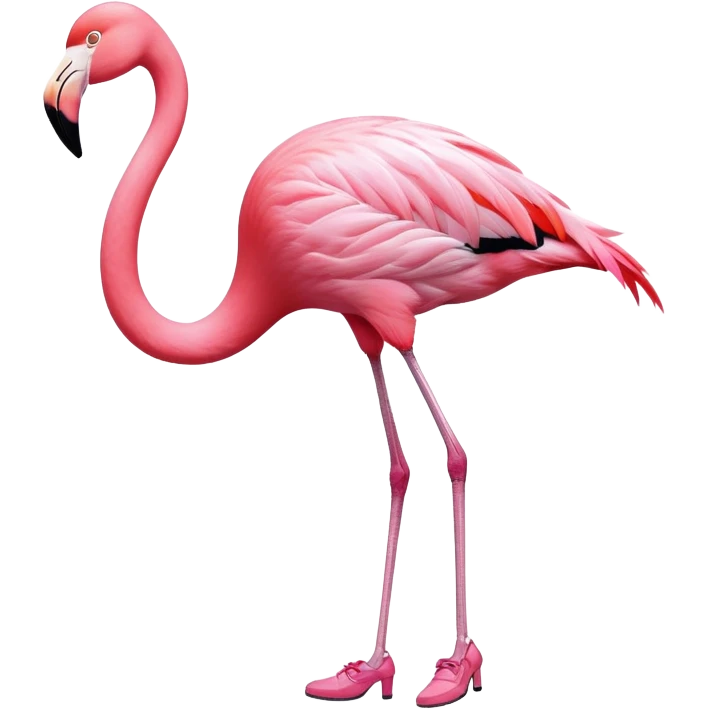 flamingo wearing shoes emoji