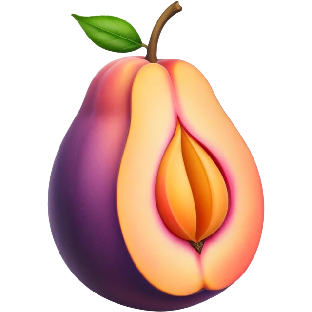 Peach with hole eggplant stuck in hole in peach  emoji