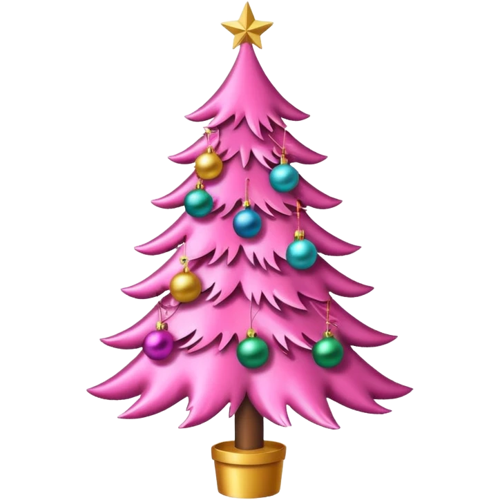 Christmas tree pink emoji