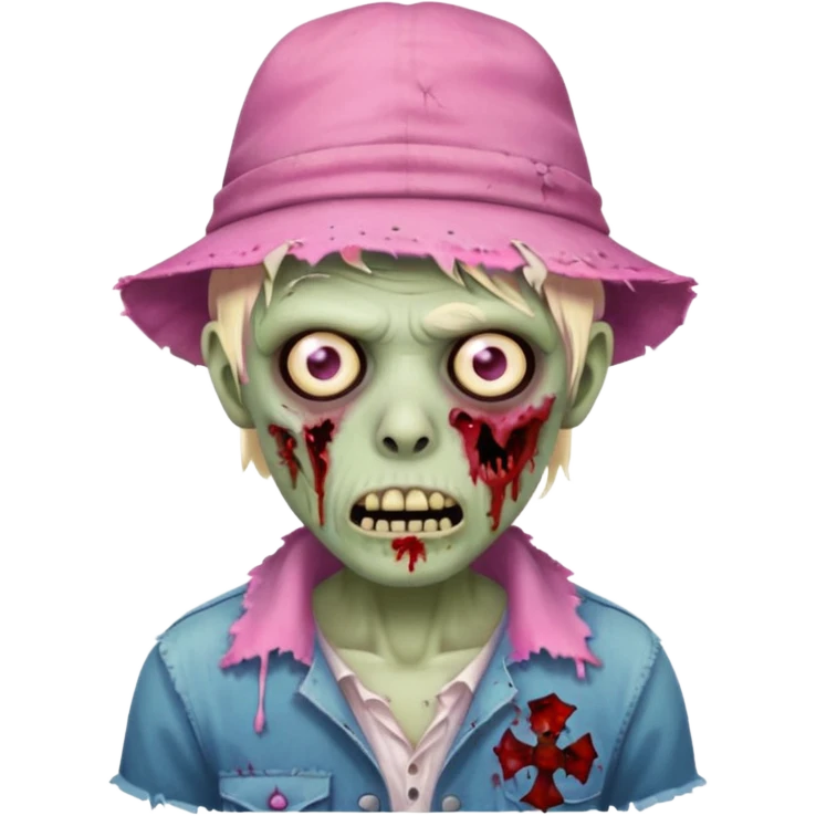 zombie with pink hat emoji