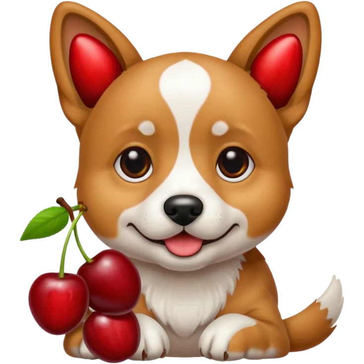 dog with cherries emoji