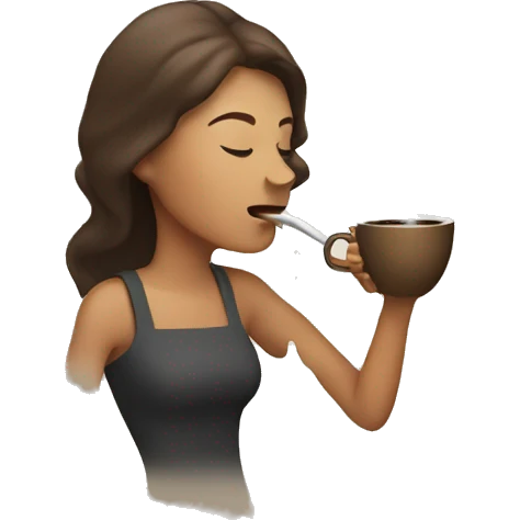 Woman blowing steam from coffee  emoji