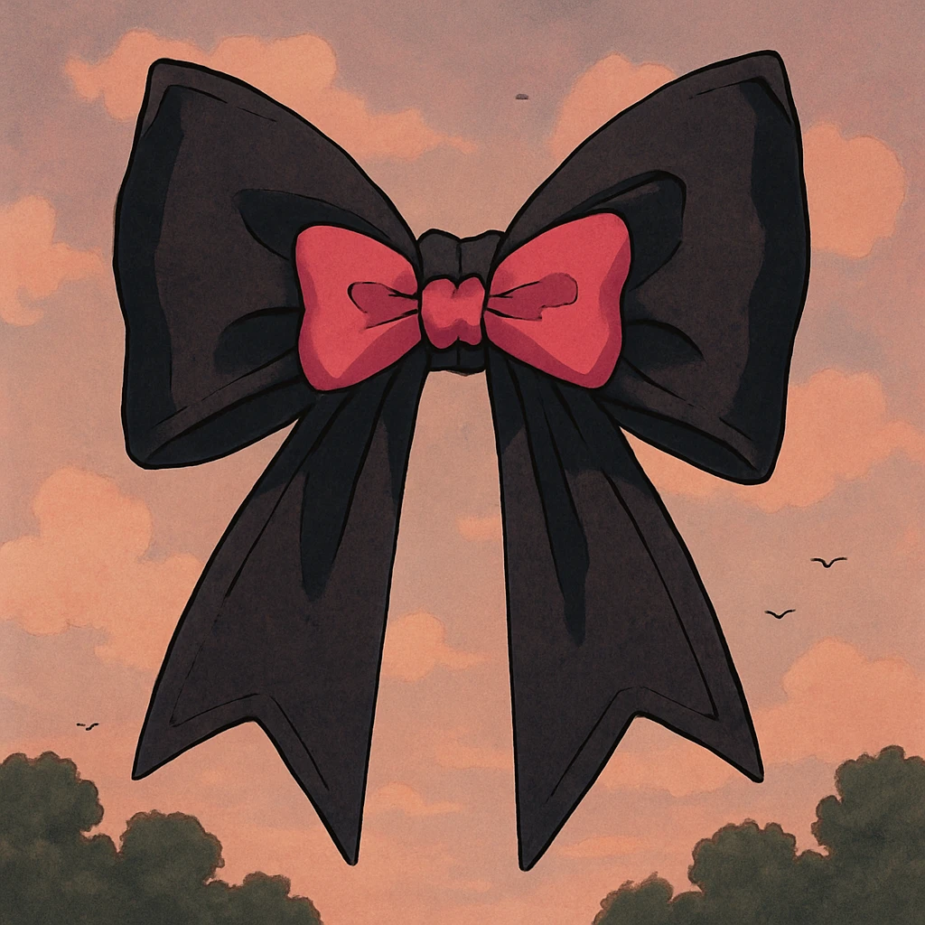 pink and black gothic bow emoji