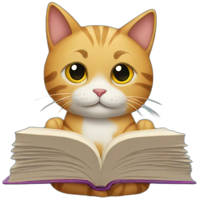 Cat read a book  emoji