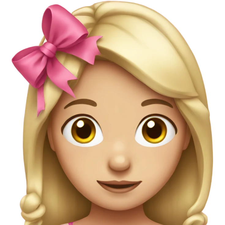 Girl wearing a pink bow emoji