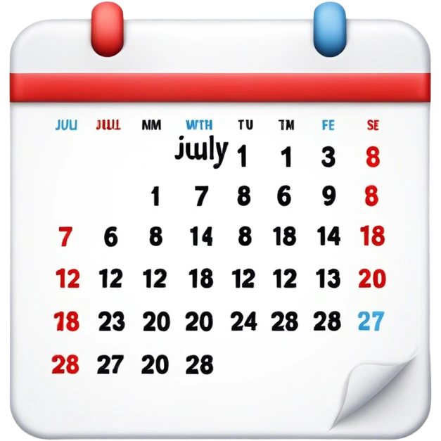 calendar july 18 emoji