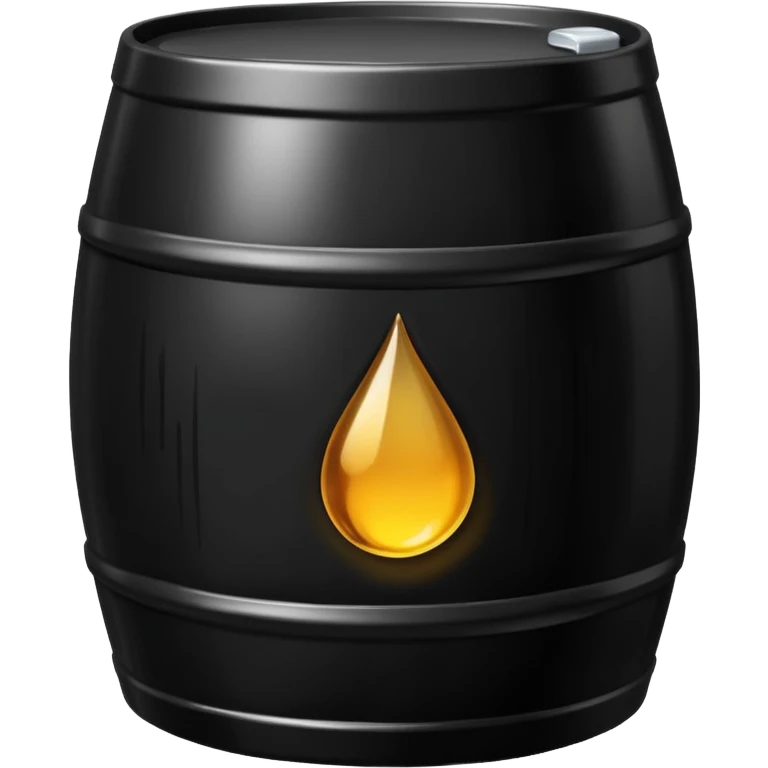 generate an ultra realistic black metal barrel without rust and with a black drop of oil on it emoji