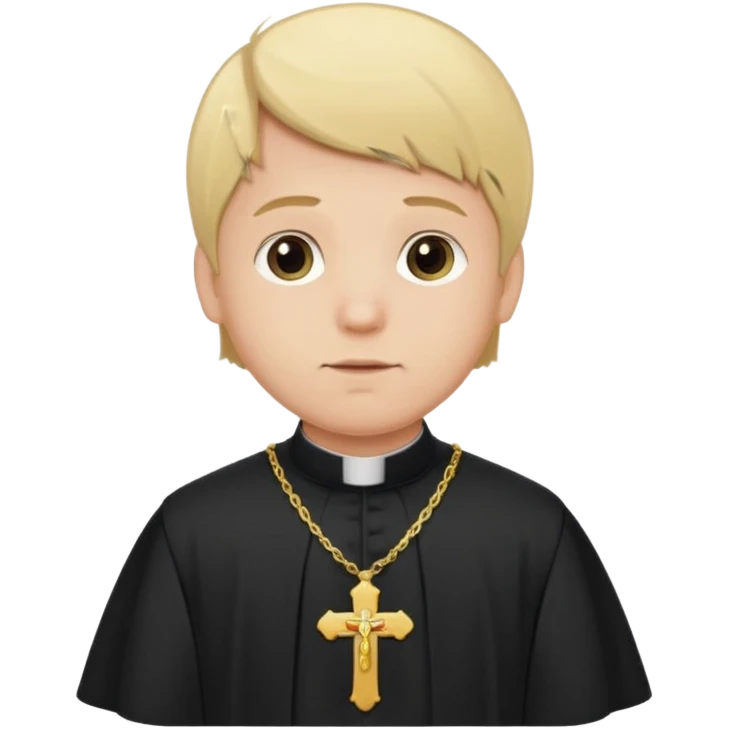 visablity pregnant man with parted blonde middle hair  and dressed like a catholic priest  emoji