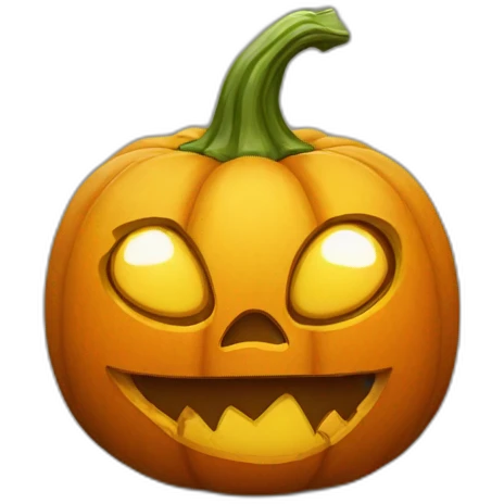 Pumpkin head with nasty face emoji