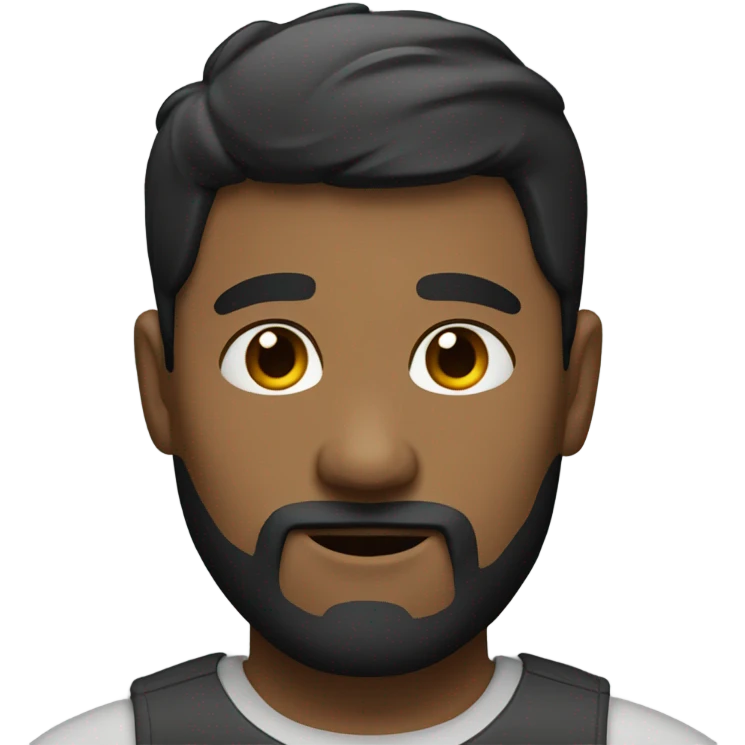 Adult man with black short hair and stubby beard  emoji
