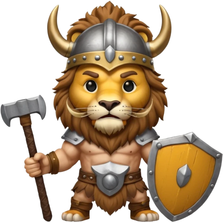 lion, viking helmet, hammer emoji