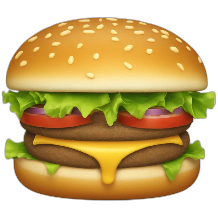 Un hamburger qui rigole emoji