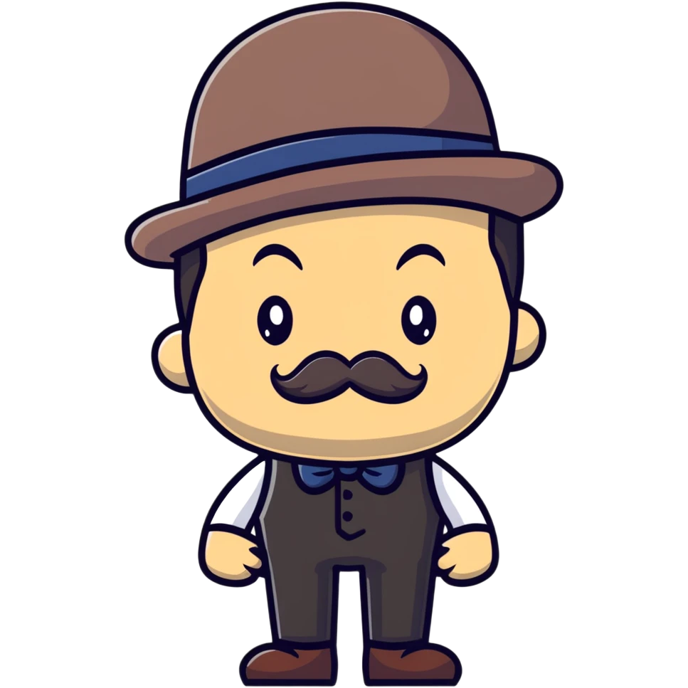 A British man with a bowler hat and mustache saying "Okay Buddy" emoji