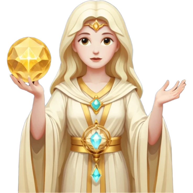fantasy magic tarot card low poly goddess emoji
