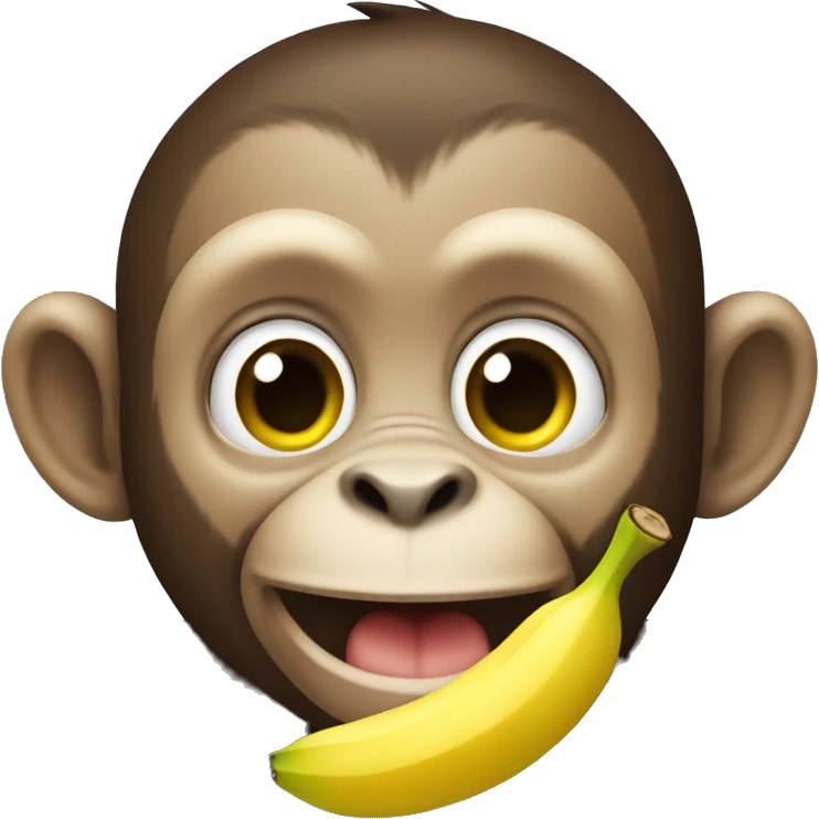 Monkey with banana  emoji