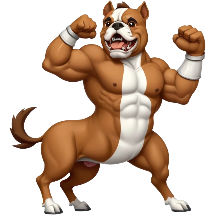 Bronco horse bashing bulldog  emoji