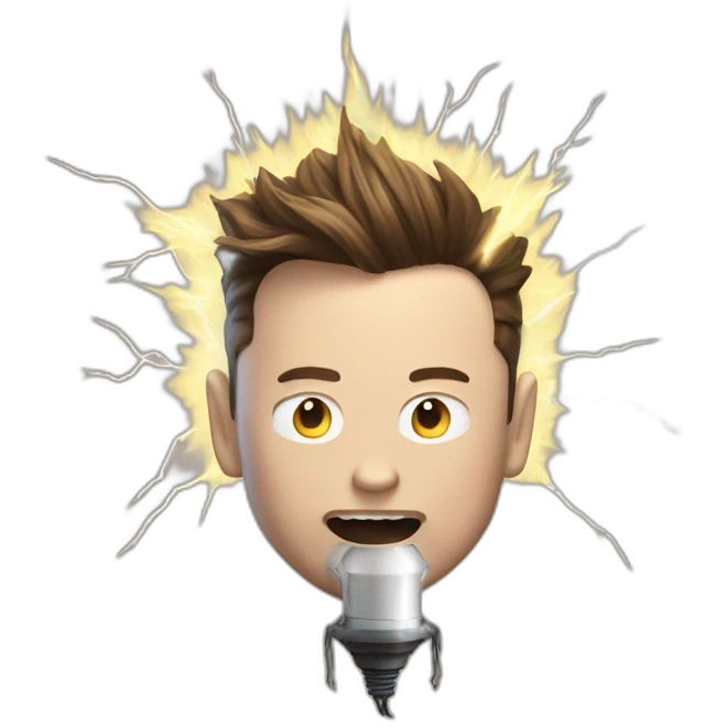 elon musk electrocuted by a tesla emoji
