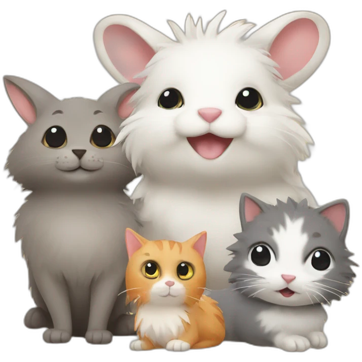 rabbit, hedgehog and cat emoji