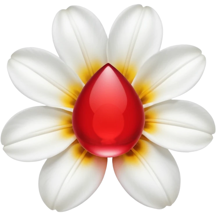 flower with a red drop in the center emoji