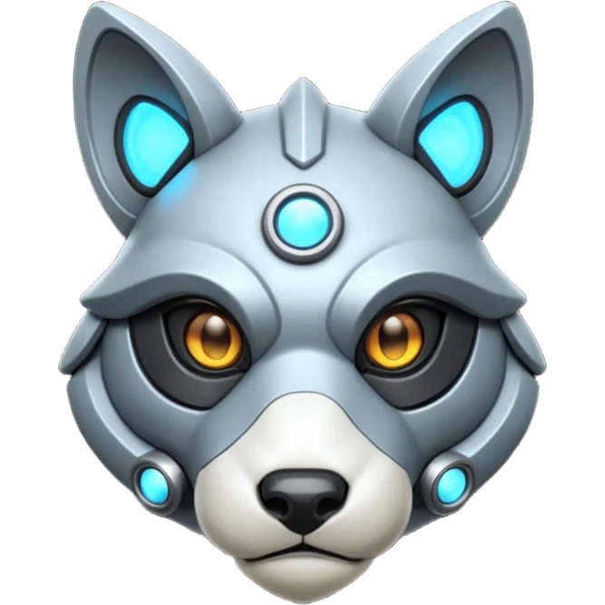 Futuristic visor-screen-faced Protogen-Primagen-animal-fantasy-creature, full body emoji