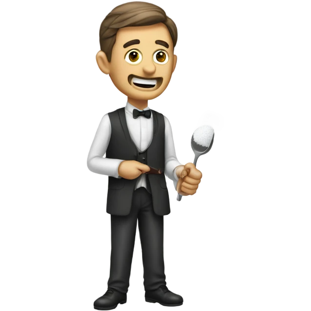 A man with a spoonful of sugar and a lighter in the other hand  emoji