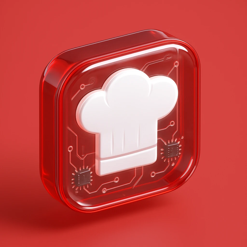 
White Chef hat  red background  emoji