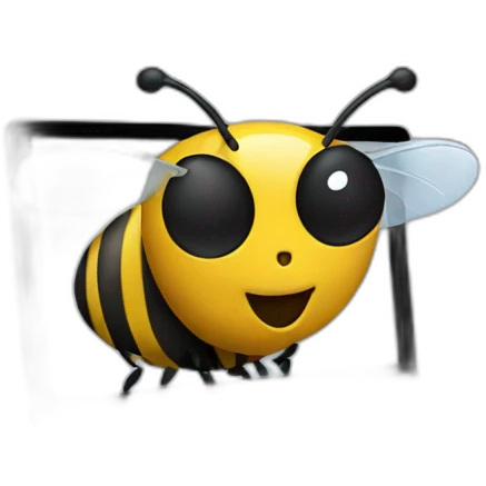 a bee working on a macbook emoji
