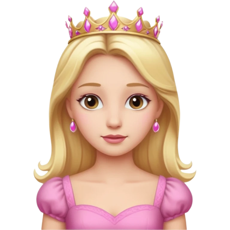 Beautiful long blonde princess with pink dress emoji
