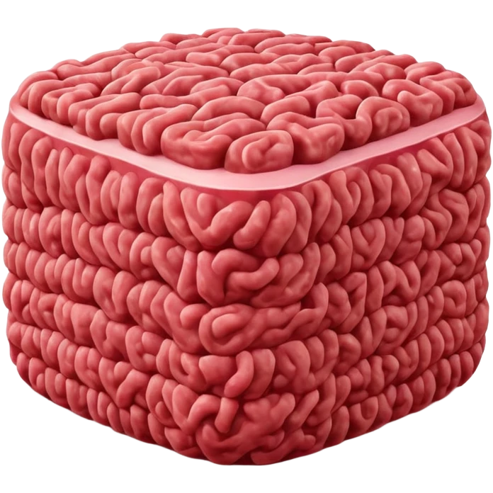 raw ground meat object icon, fresh minced beef, 3D cartoon, mobile game icon style, clean background, soft shadow, no text, no watermark
 emoji