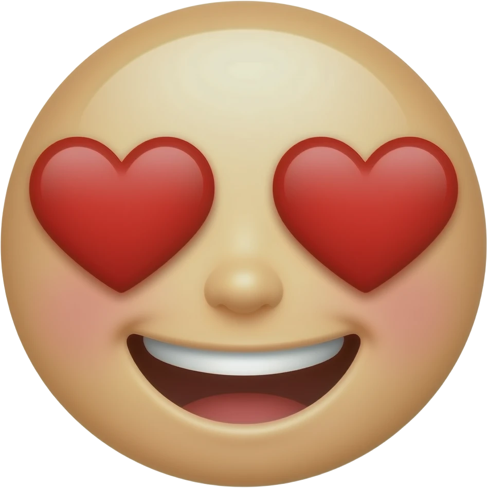emoji face with hearts emoji