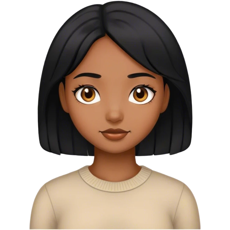 Black hair girl generate ai image emoji