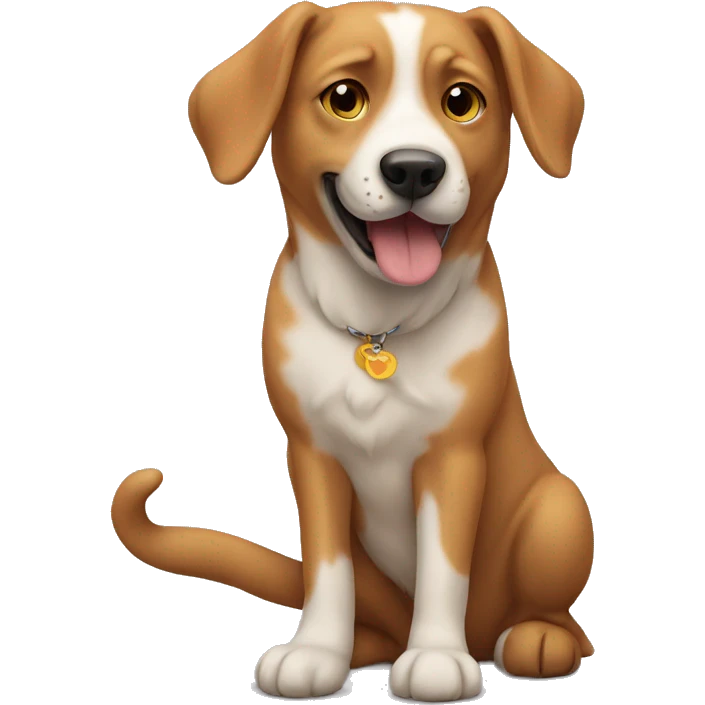 Dog with cat emoji