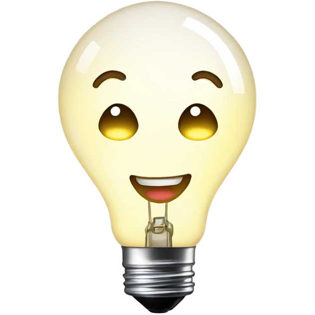 light bulb with smiling face lighting up emoji