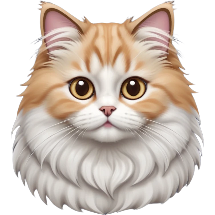cinematic-adorable-big-eyed-fluffy-ragdoll-cat-portrait-emoji,-head-tilted-playfully-with-a-sweet-expression,-fluffy-white and grey-fur,-simplified-yet-irresistibly-cute-features-with-large,-expression, solid ginger persian cat emoji