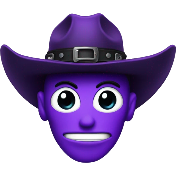 Purple devil with black cowboy hat emoji