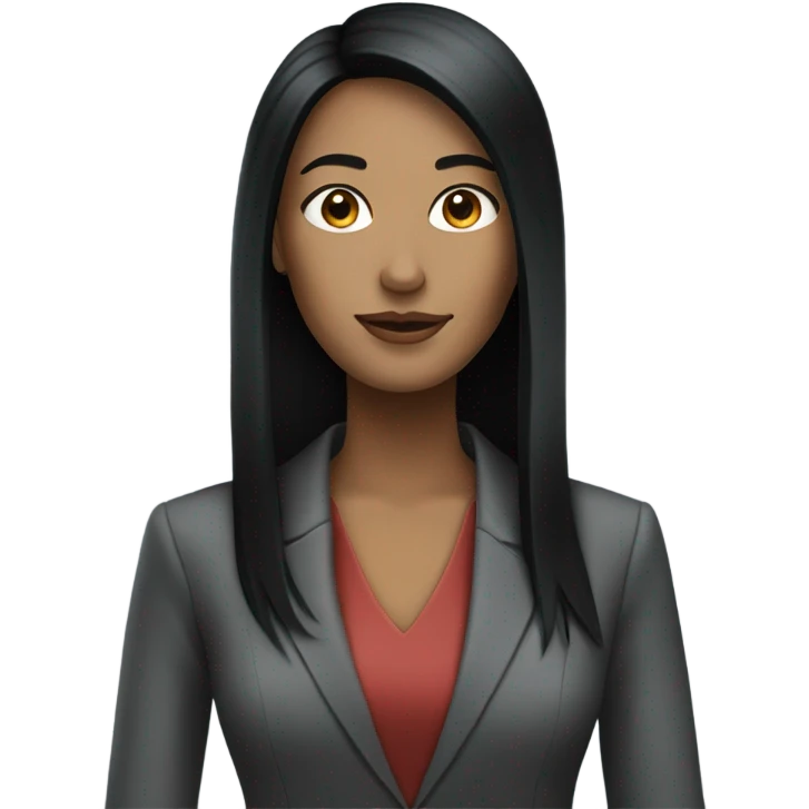 business woman long straight black hair emoji