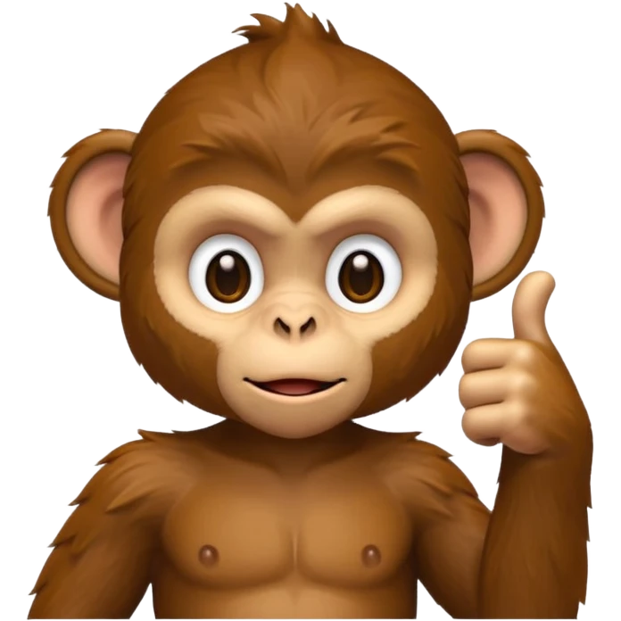monkey with one thumbs down emoji