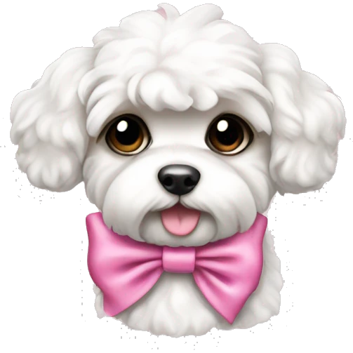 Schichon puppy pink bow  emoji
