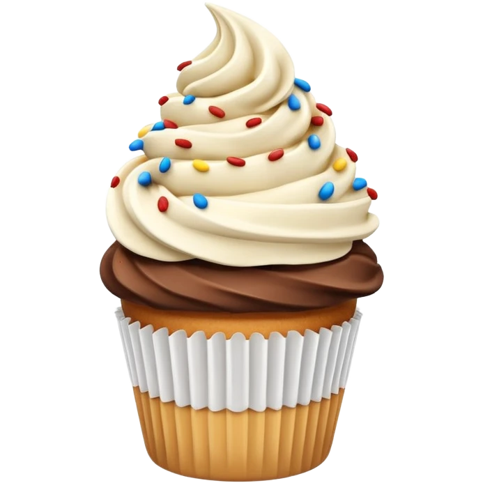 Vanilla chocolate twist soft serve cupcake emoji